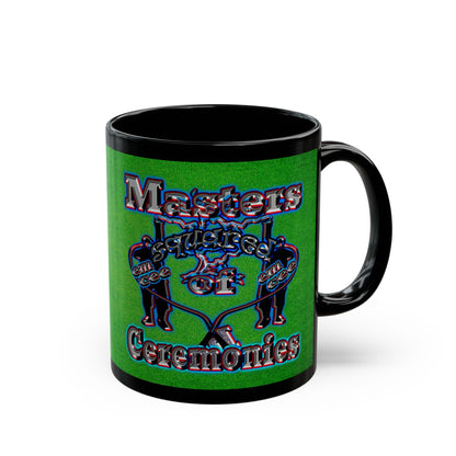 em cee squared - Black Mug (green turf)