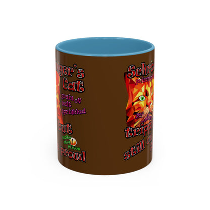 schrodinger's cat - Accent Mug (brown)