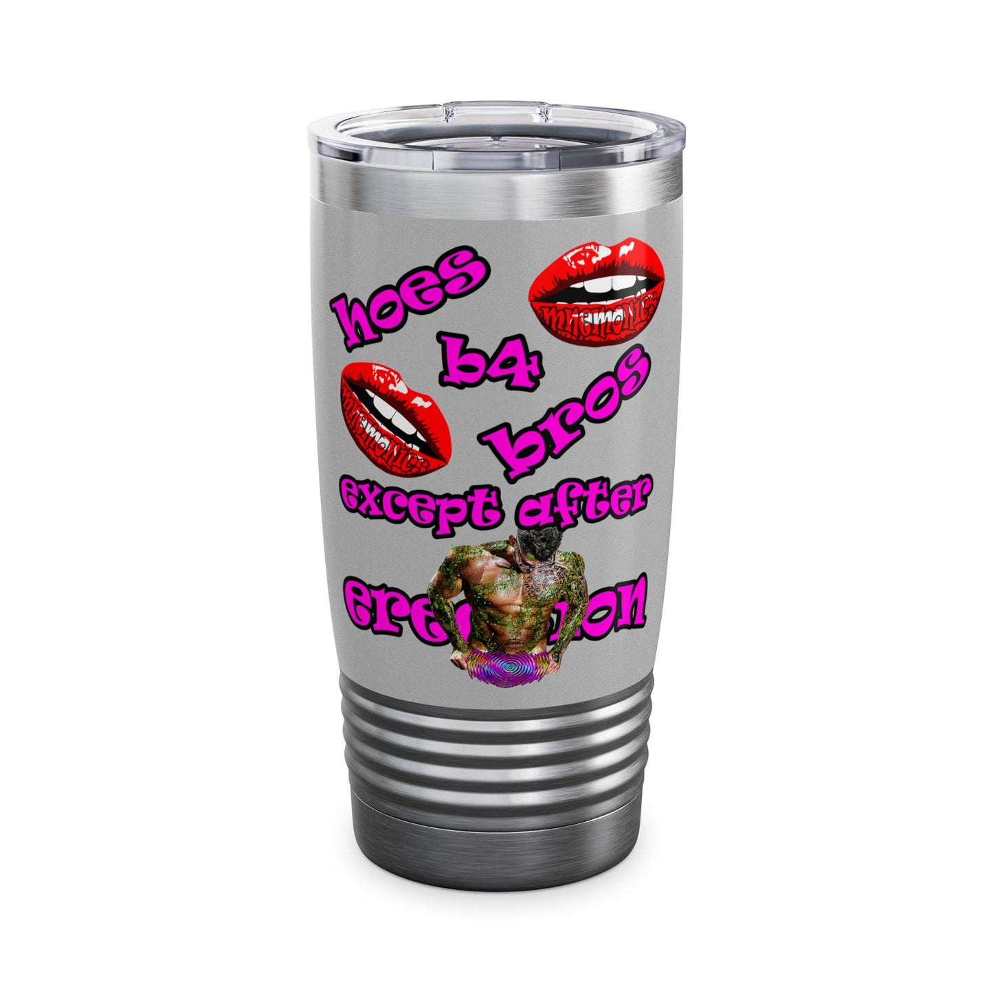 hoes b4 bros - Ringneck Tumbler, 20oz (light grey)