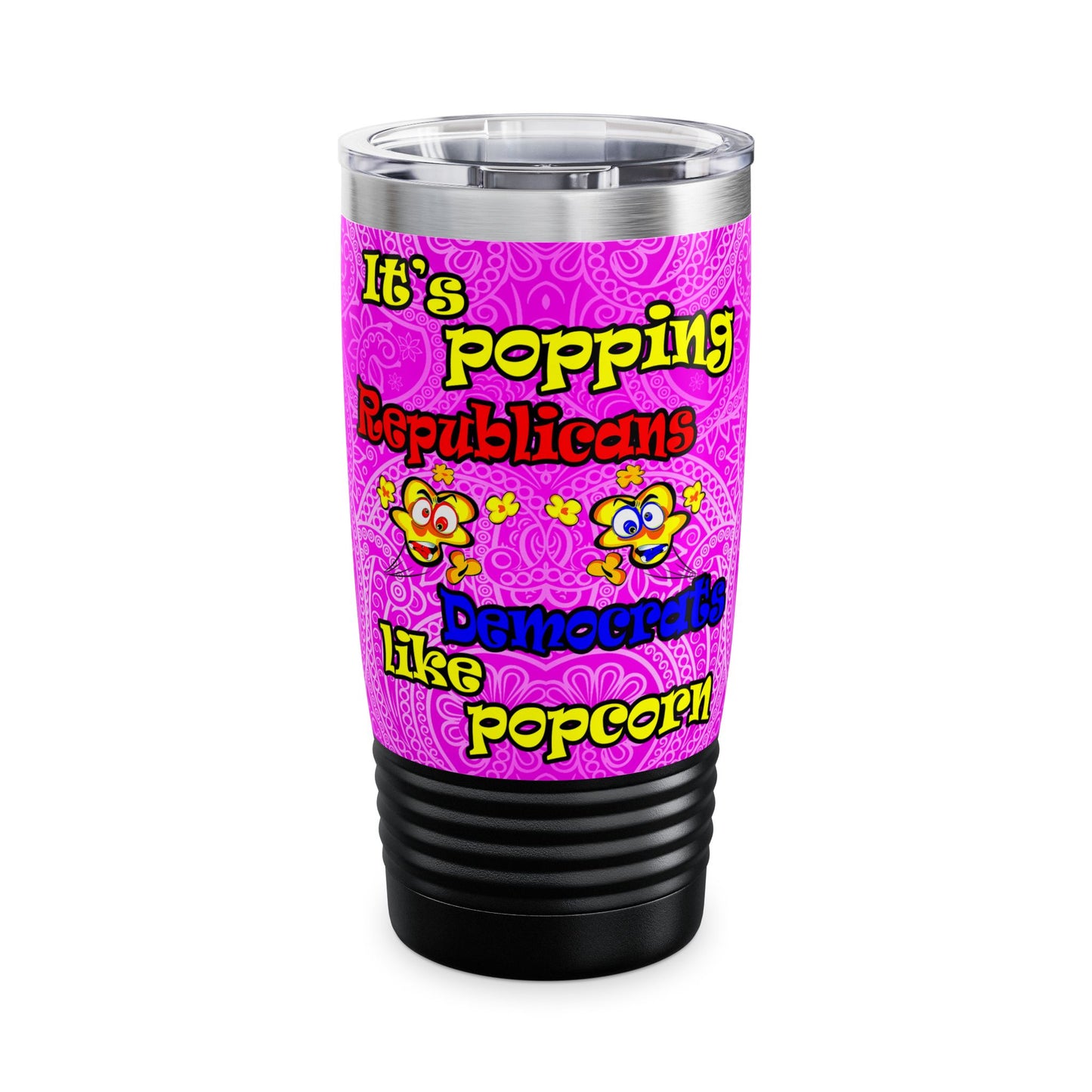 popping like popcorn - Ringneck Tumbler, 20oz (pink swirl)