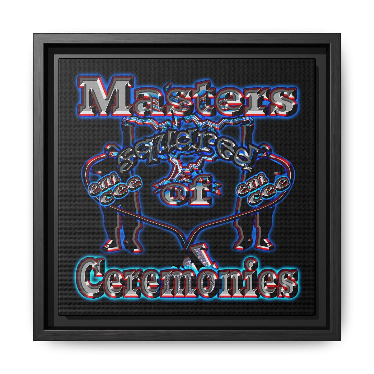em cee squared - framed canvas art (black)