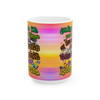 the bum's shit - White Mug (color blur)