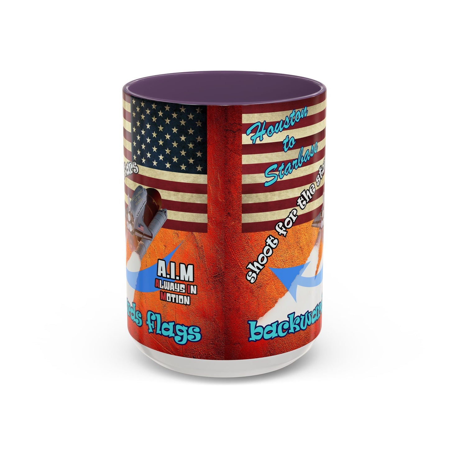 shoot for the stars - Accent Mug (burnt orange)