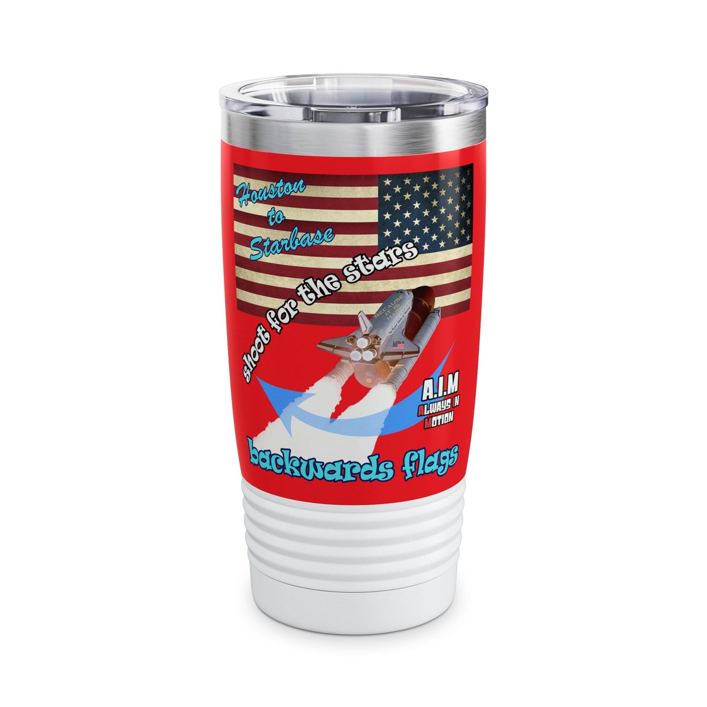 shoot for the stars - Ringneck Tumbler, 20oz (red)