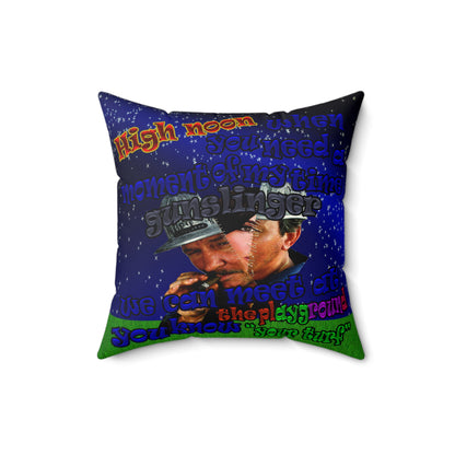 high noon - Faux Suede Square Pillow - ('snoops' background)