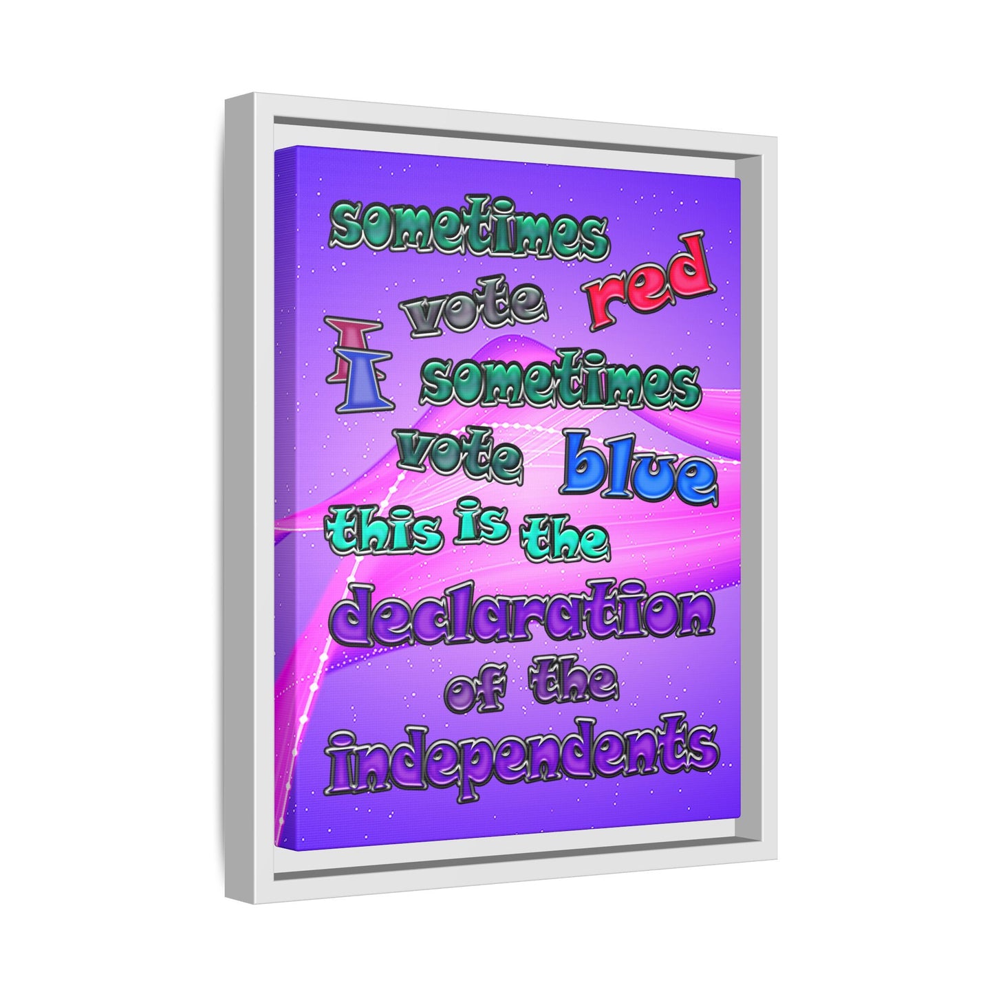 declaration of the independents - framed canvas art (purple-pink wave)