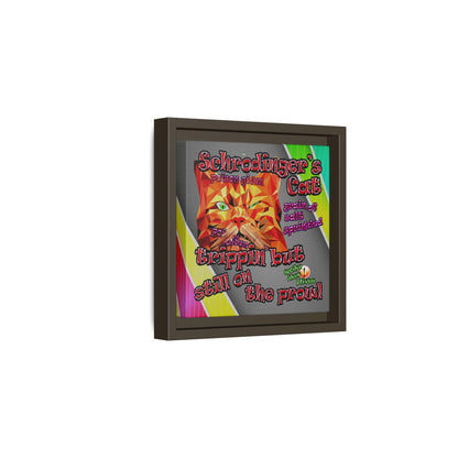 schrodinger's cat - framed canvas art (rainbow split)