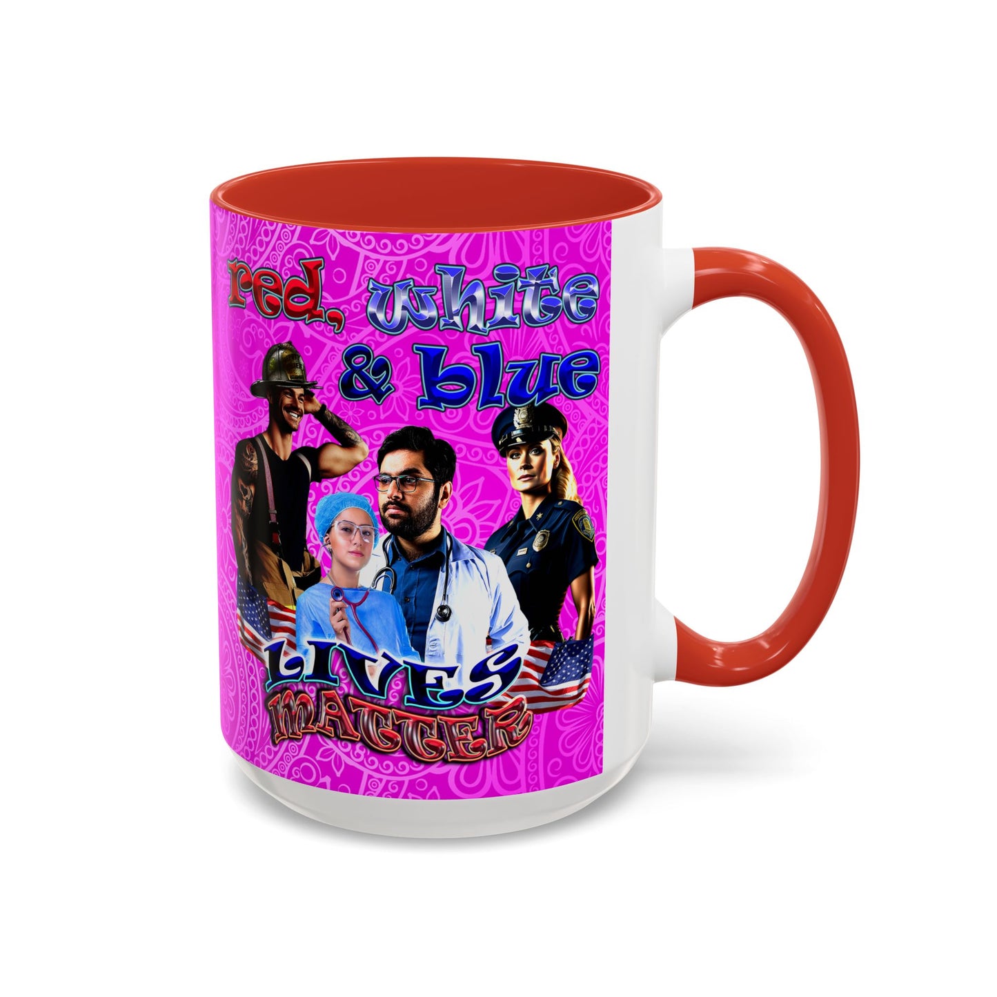rw&b lives matter - Accent Mug (pink swirl)