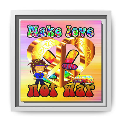 love peace - framed canvas art (color blur)