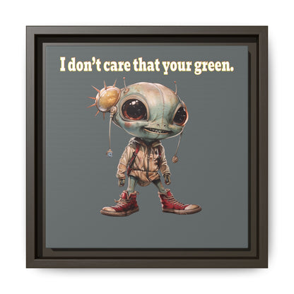 I don't care that your green - framed canvas art (dark grey)