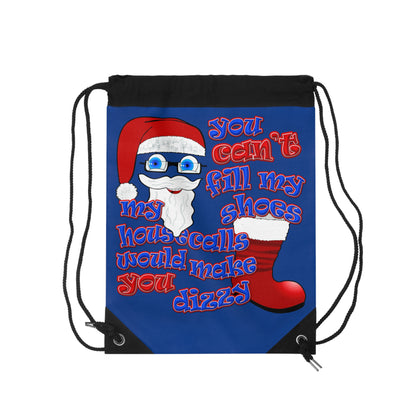 santa's shoes - Drawstring Bag (dark blue)