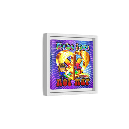 love peace - framed canvas art (purple wave)