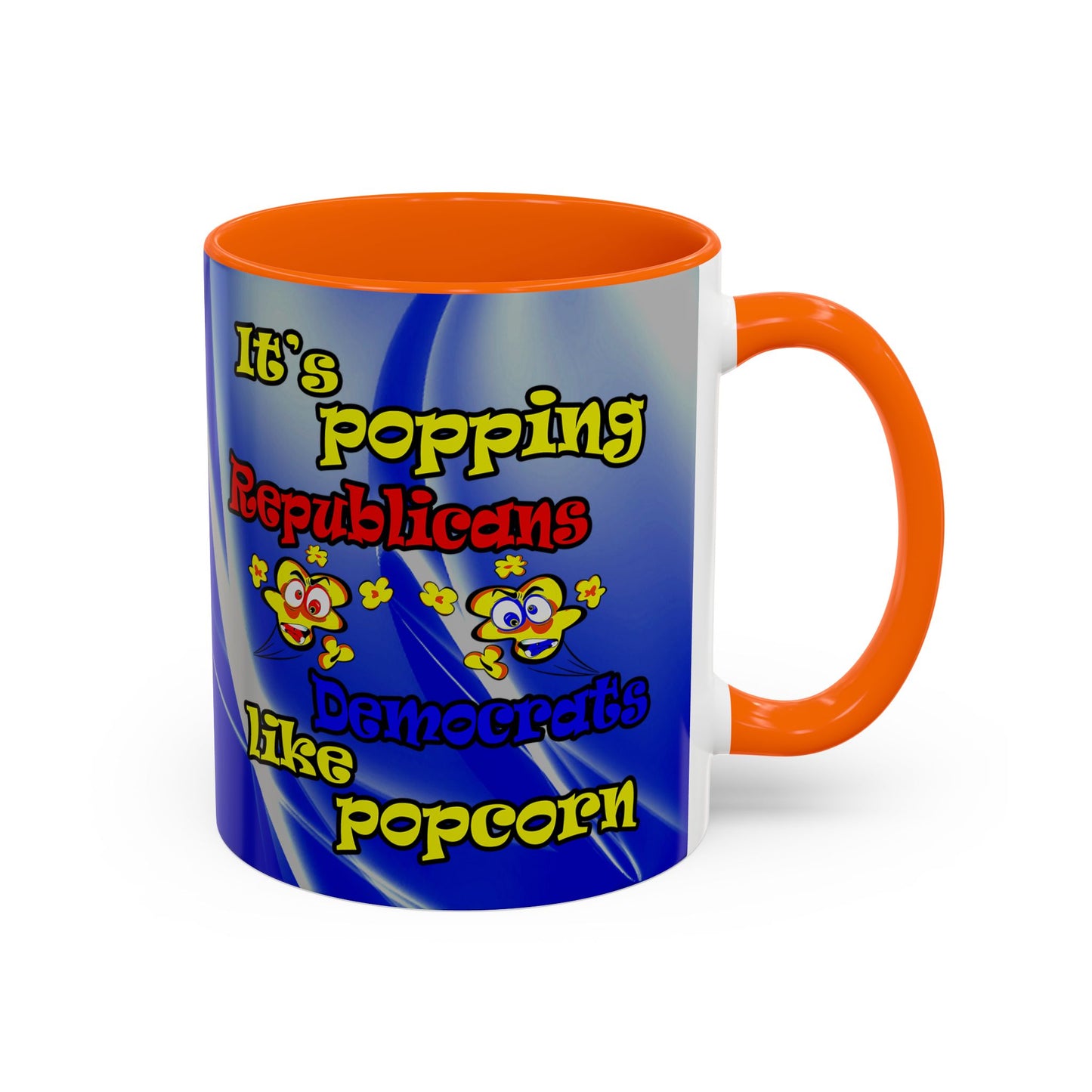 popping like popcorn - Accent Mug (blue-white wave)