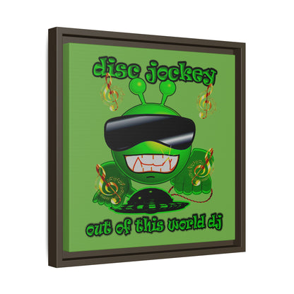 disc jockey - framed canvas art (green)