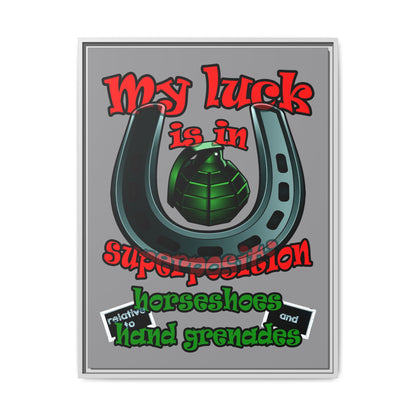my luck - framed canvas art (grey)