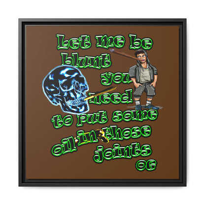 og - framed canvas art (brown)