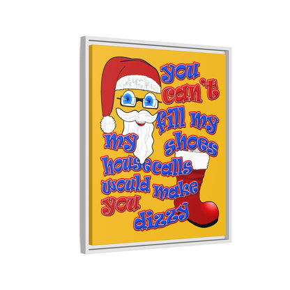 santa's shoes - framed canvas art (yellow)