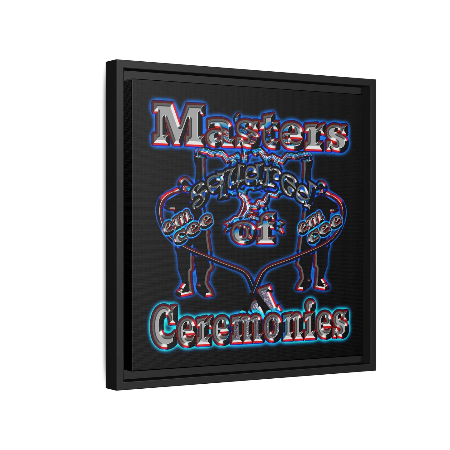 em cee squared - framed canvas art (black)