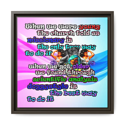 doggystyle - framed canvas art (light blue-pink wave)