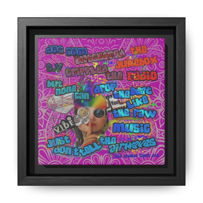 drop the beat - framed canvas art (pink swirl)