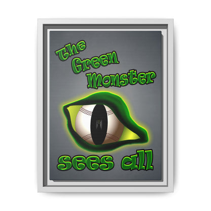 green monster - framed canvas art (grey-light grey)