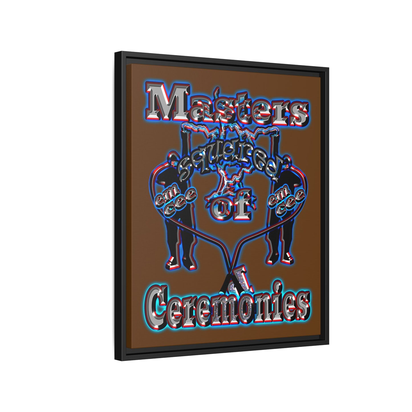 em cee squared - framed canvas art (brown)