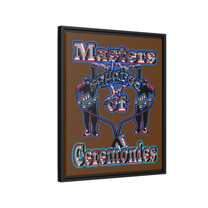 em cee squared - framed canvas art (brown)