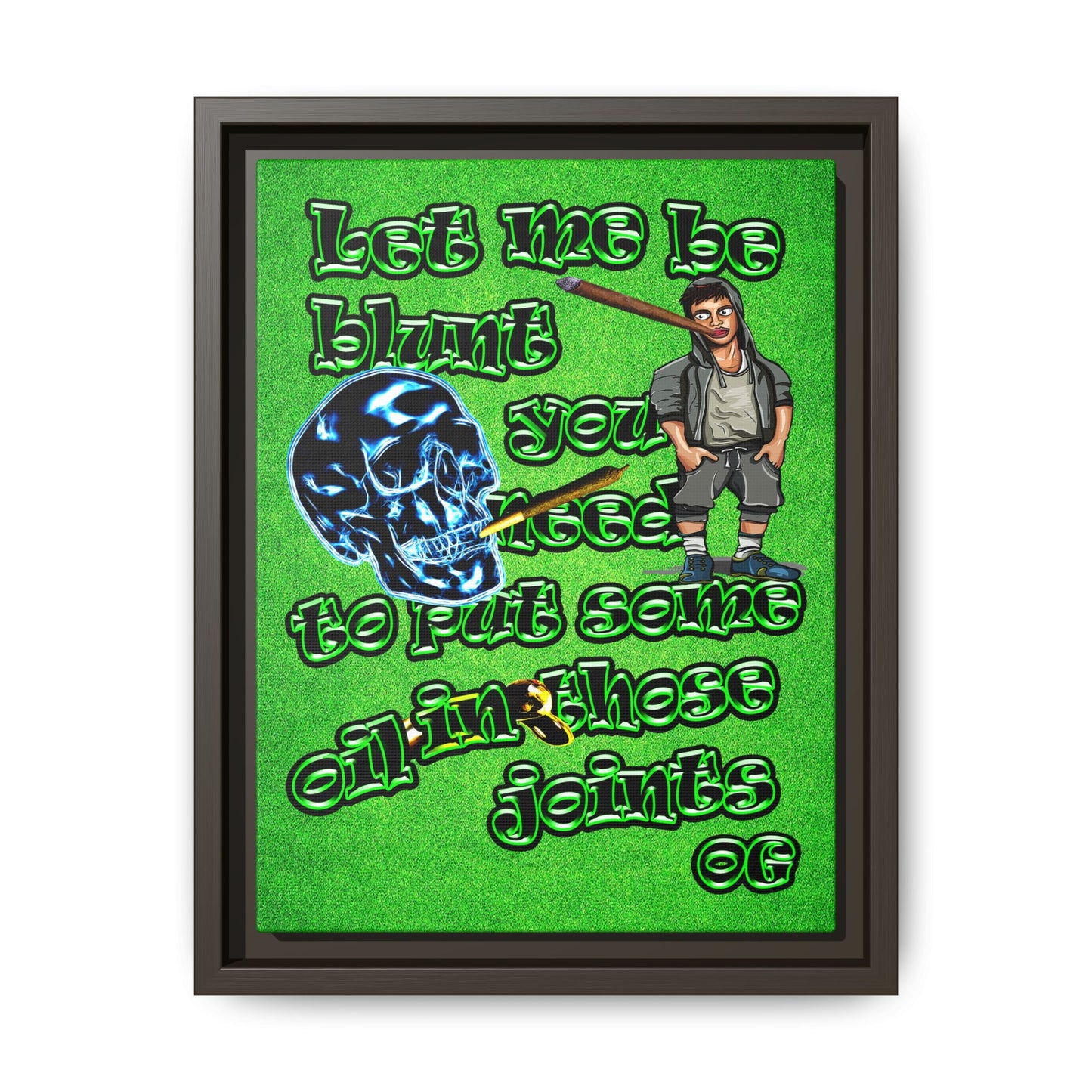 og - framed canvas art (green turf)