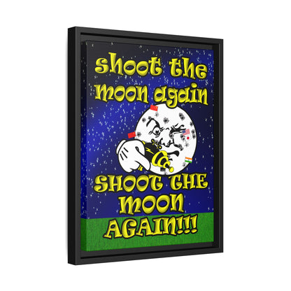 shoot the moon again - framed canvas art ('snoops' background)