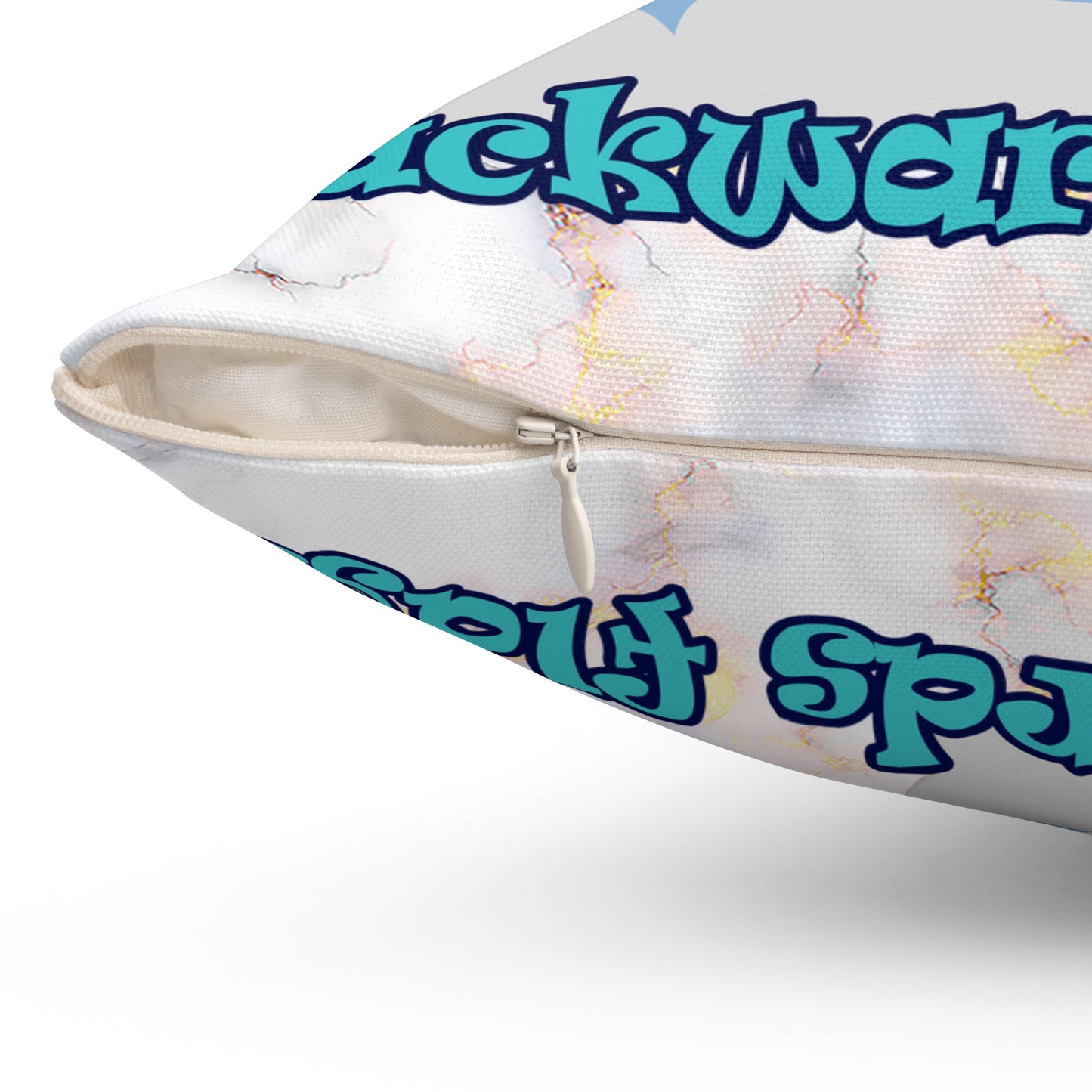 shoot for the stars - Spun Polyester Square Pillow - (white marble)