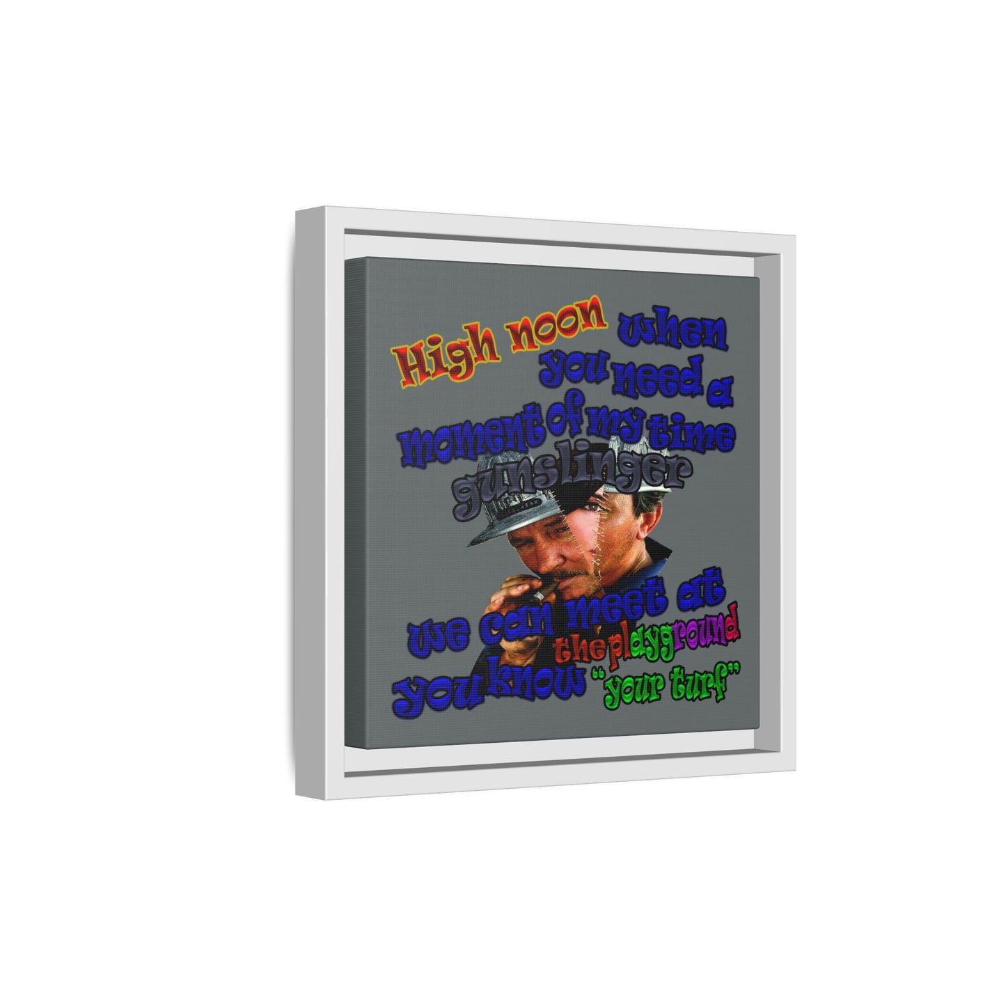 high noon - framed canvas art (dark grey)