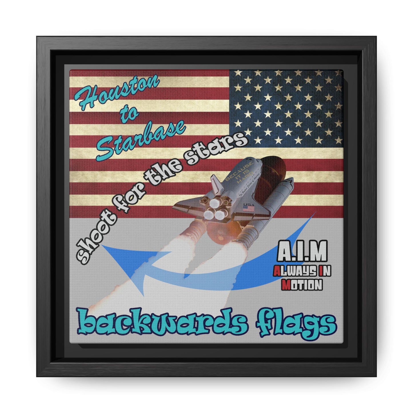 shoot for the stars - framed canvas art (light grey)