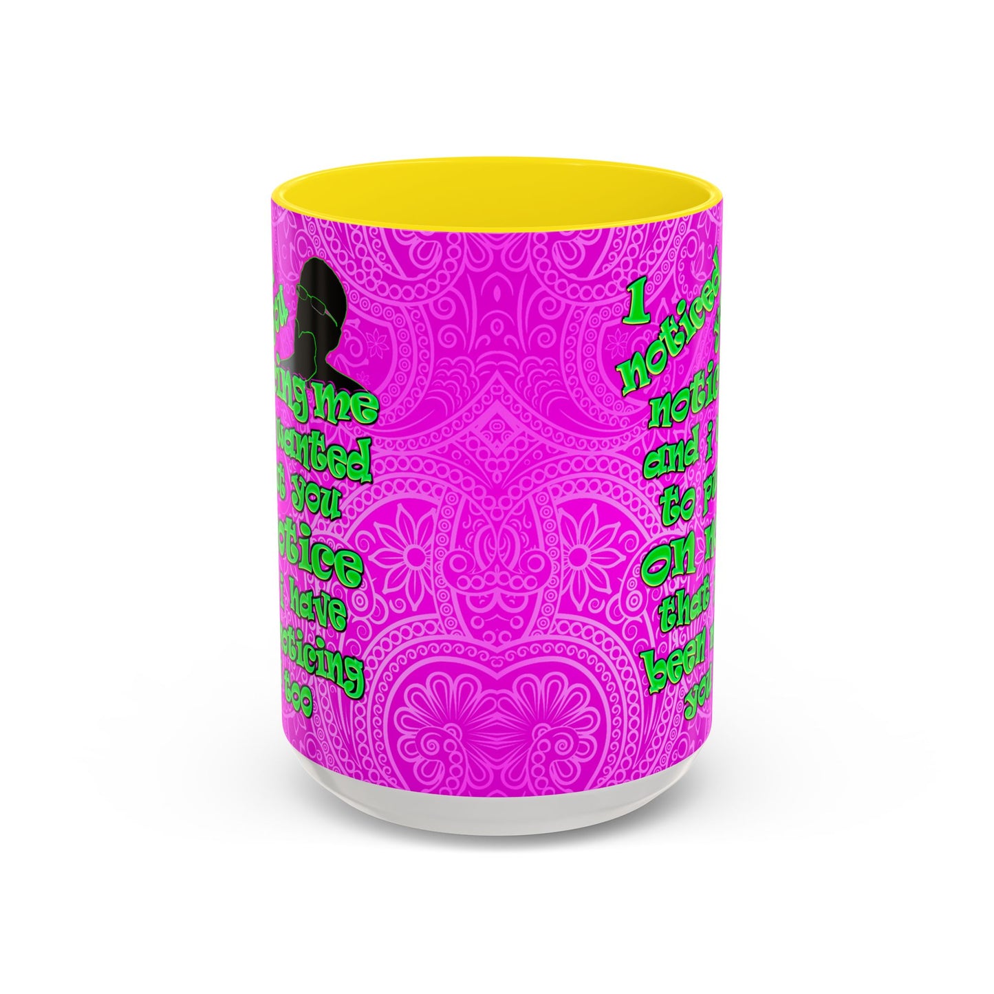 noticed you noticing - Accent Mug (pink swirl)