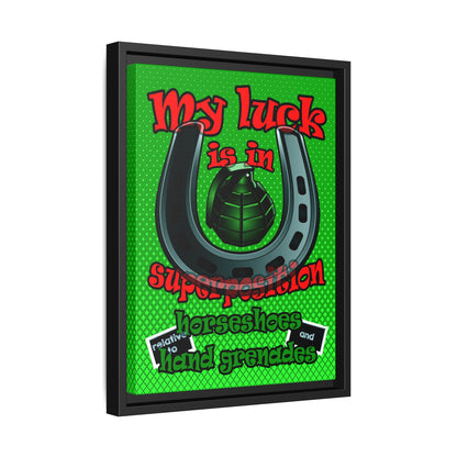 my luck - framed canvas art (logo green)