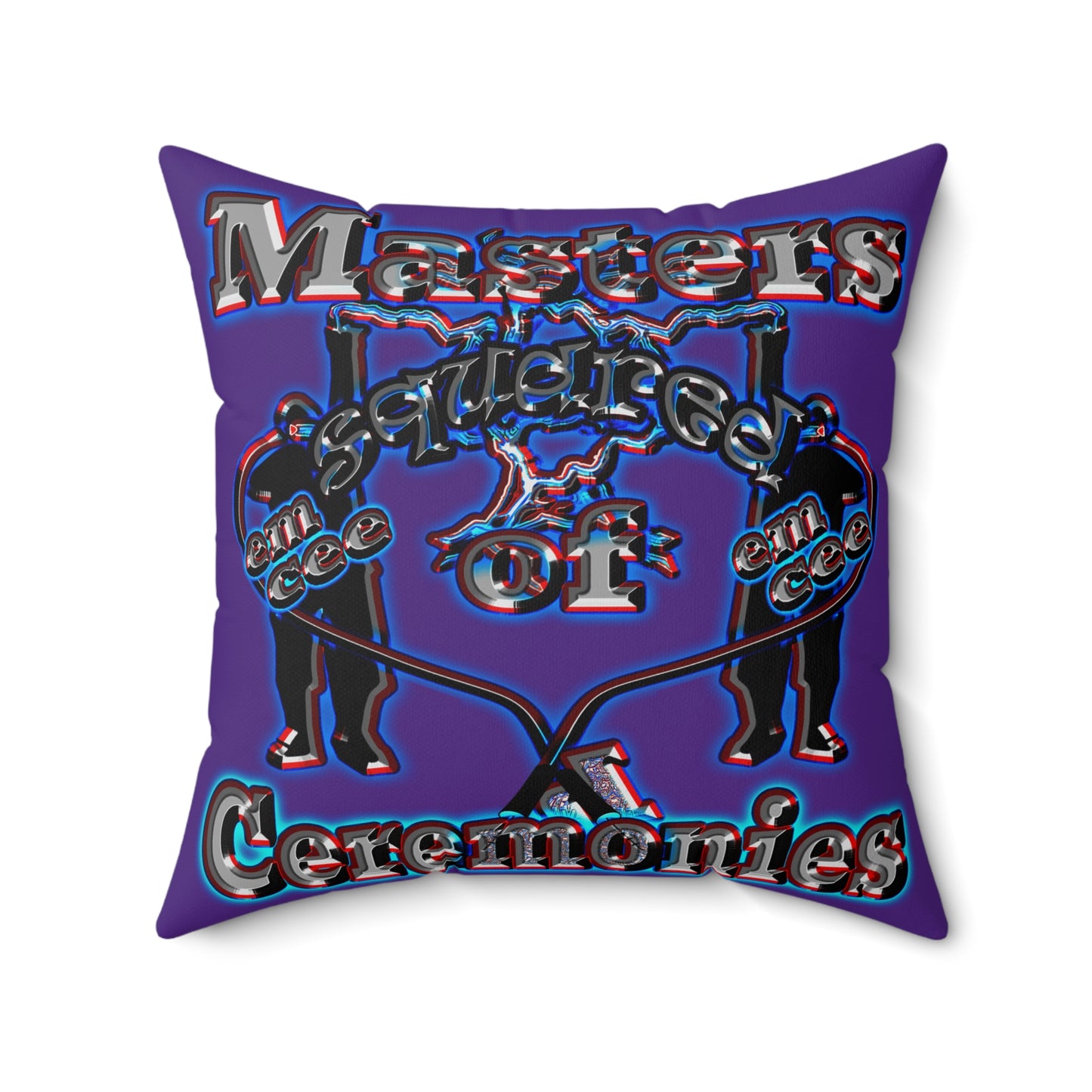 em cee squared - Spun Polyester Square Pillow - (purple)