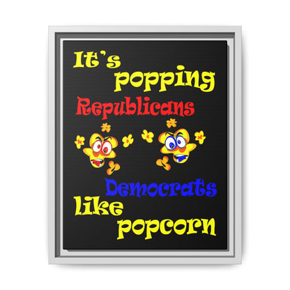 popping like popcorn - framed canvas art (black)