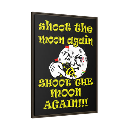 shoot the moon again - framed canvas art (black)