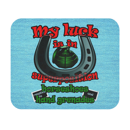 my luck - Mouse Pad (Rectangle) (faded blue)