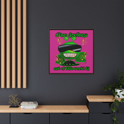 disc jockey - framed canvas art (pink)