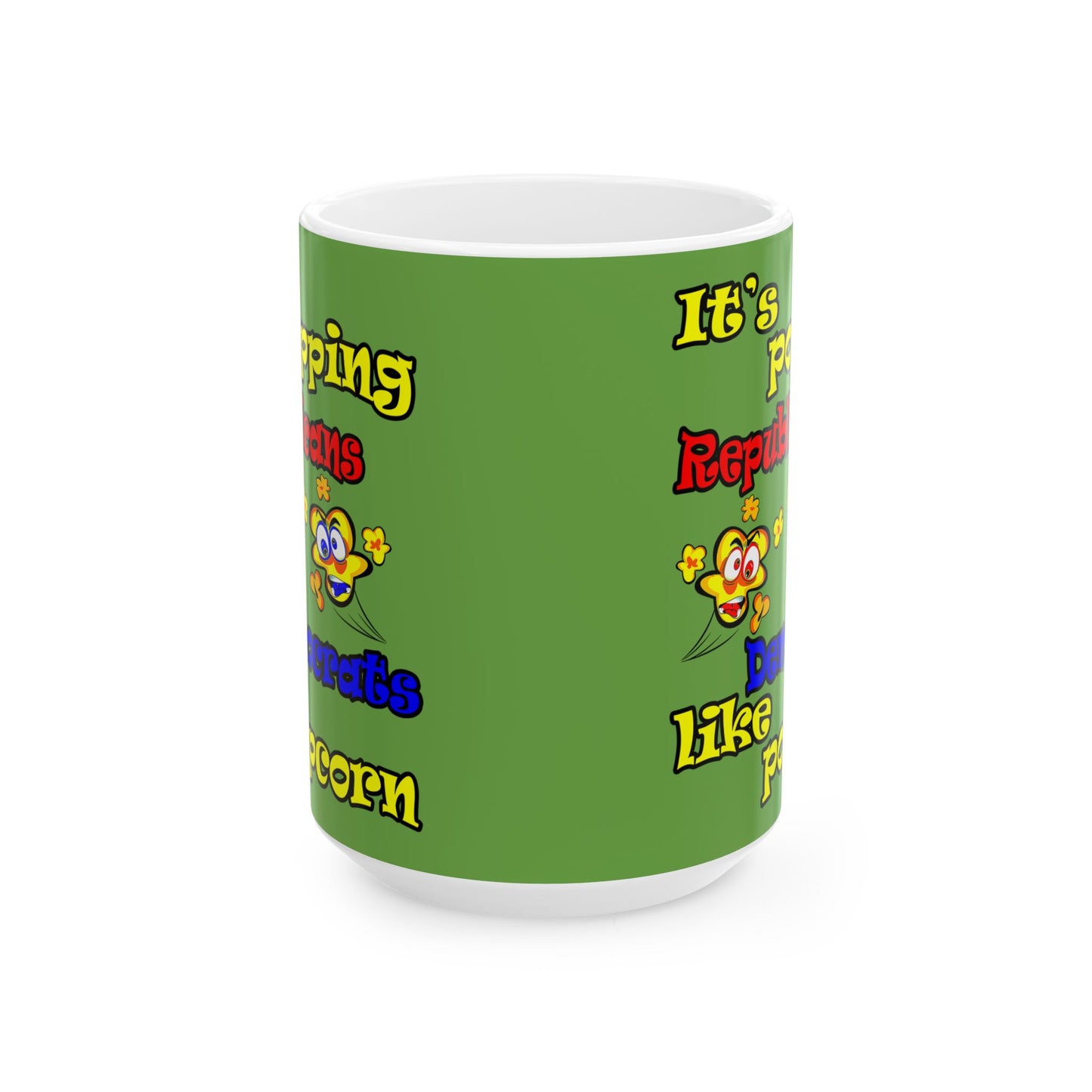 popping like popcorn - White Mug (green)