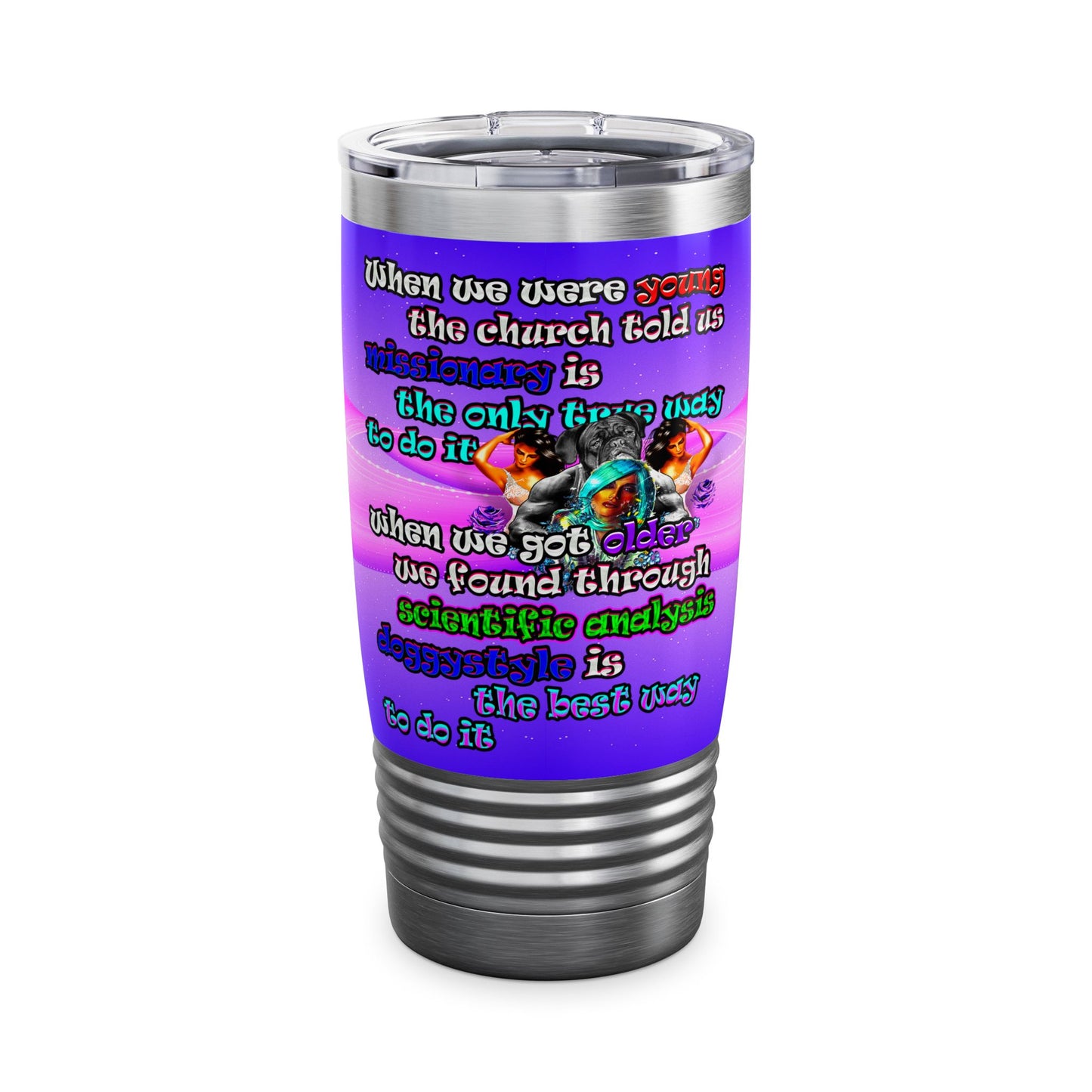 doggystyle - Ringneck Tumbler, 20oz (purple-pink wave)