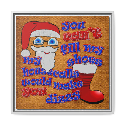 santa's shoes - framed canvas art (brown papyrus)