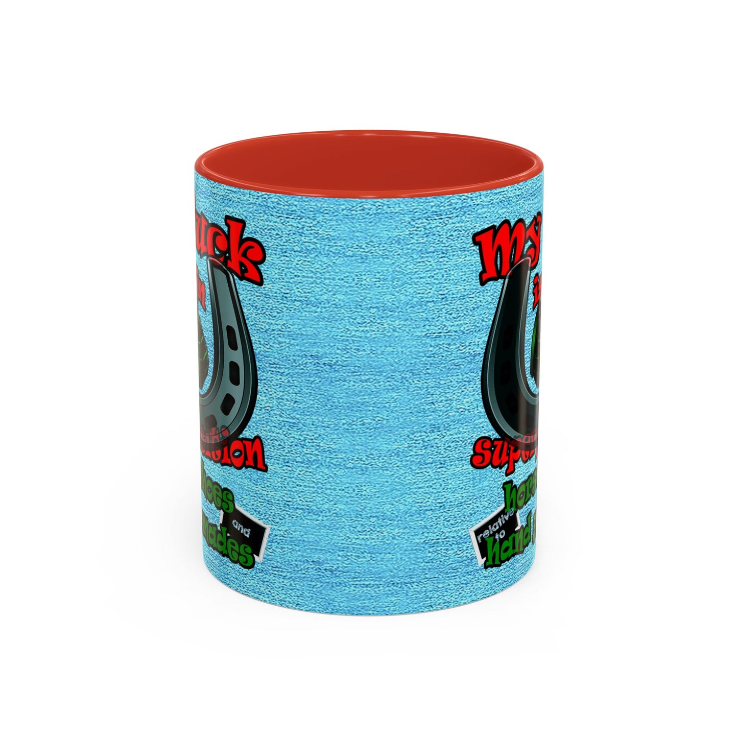 my luck - Accent Mug (faded dark blue)
