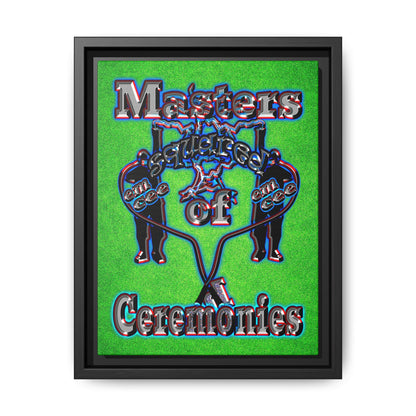em cee squared - framed canvas art (green turf)