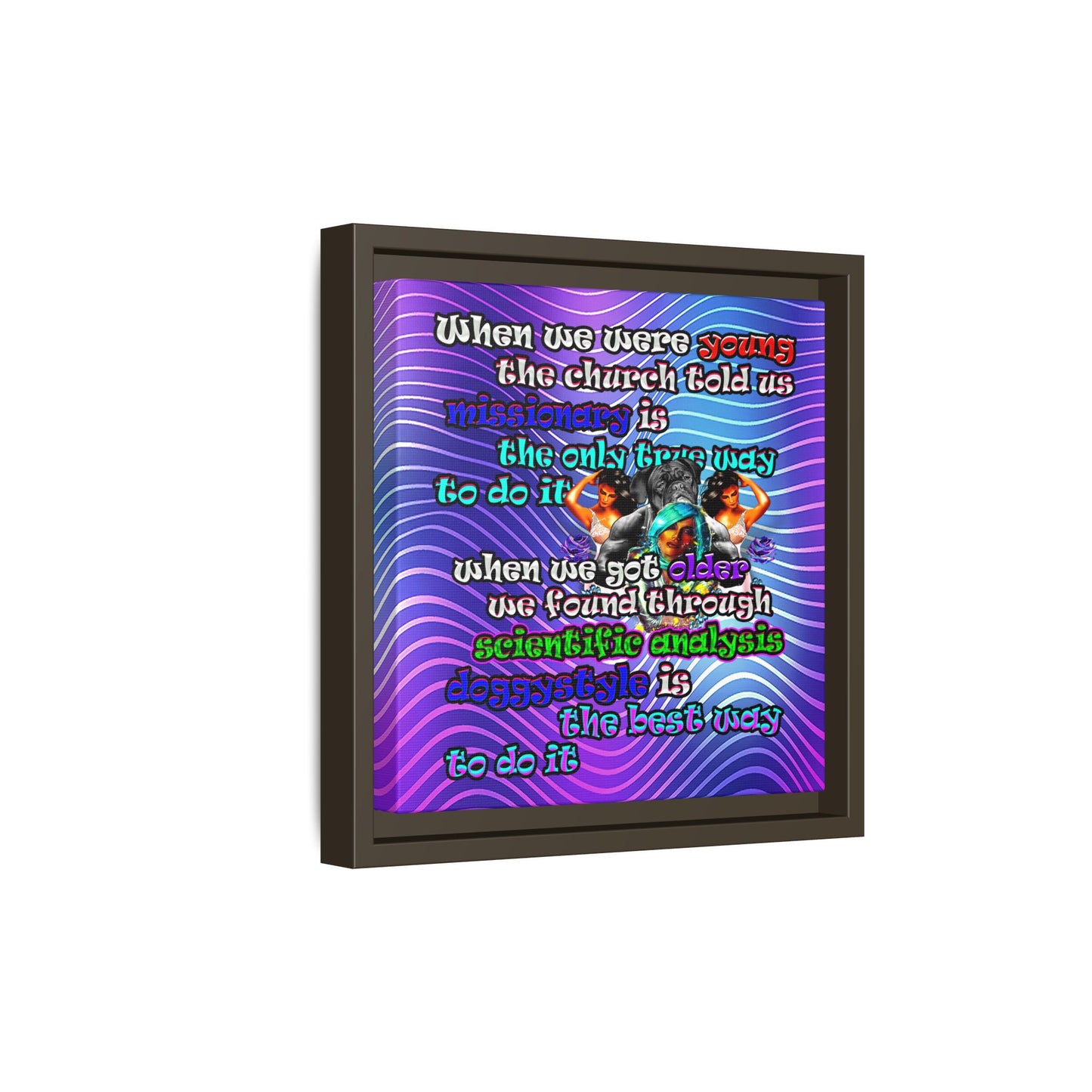 doggystyle - framed canvas art (purple wave)