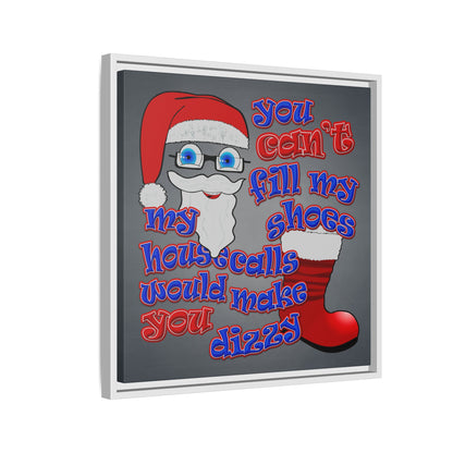 santa's shoes - framed canvas art (grey-light grey)