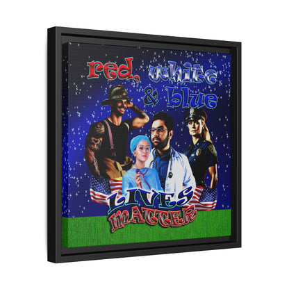rw&b lives matter - framed canvas art ('snoops' background)