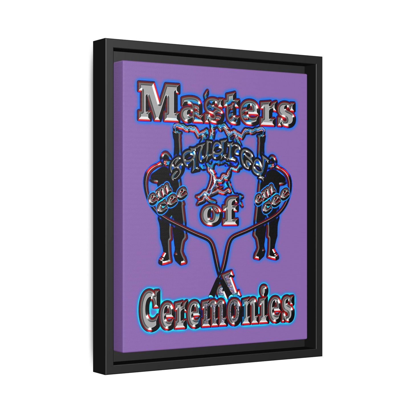 em cee squared - framed canvas art (light purple)