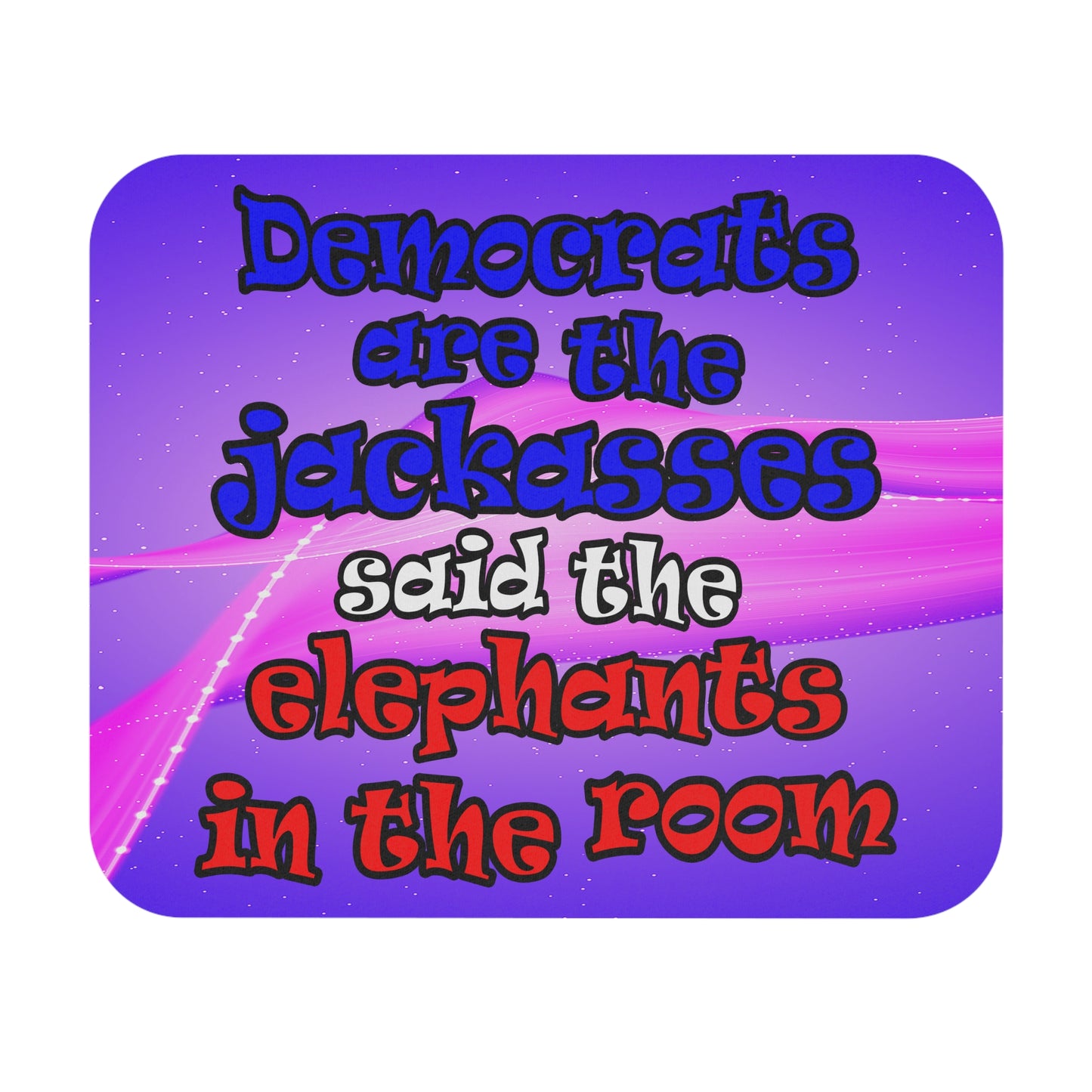donkeys and elephants - Mouse Pad (Rectangle) (purple-pink wave)