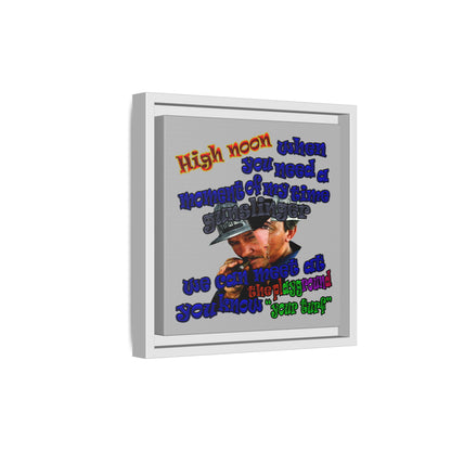 high noon - framed canvas art (light grey)